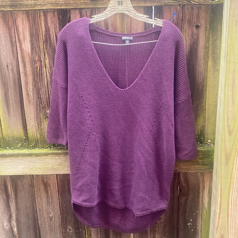 Express purple shimmer sweater sz. S